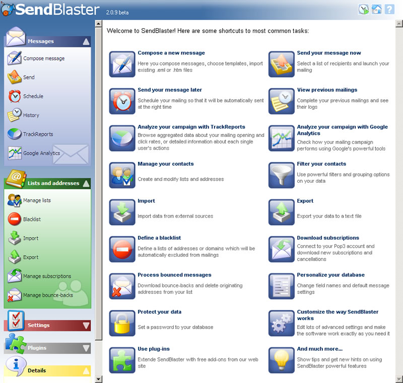 Screenshot for Sendblaster 2.0.126